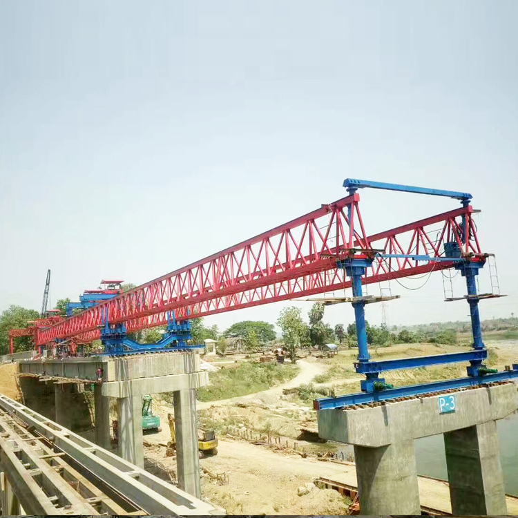 Truss model double girder beam launcher for high-way bridge